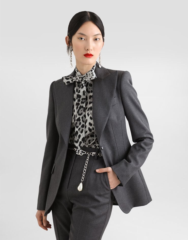 Dolce & Gabbana Chaqueta Turlington De Cierre Recto En Tela De Lana