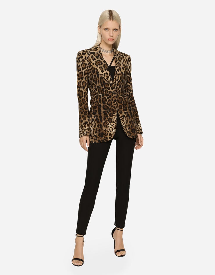 Dolce & Gabbana Chaqueta Turlington De Lana Con Estampado De Leopardo