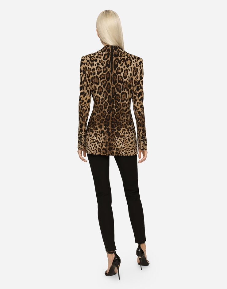 Dolce & Gabbana Chaqueta Turlington De Lana Con Estampado De Leopardo