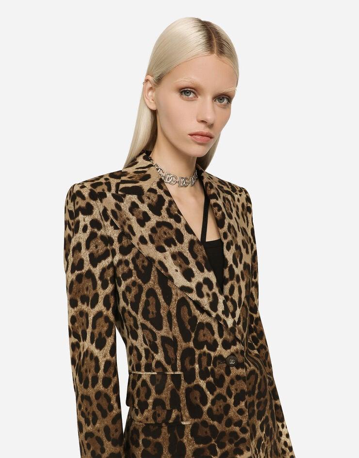 Dolce & Gabbana Chaqueta Turlington De Lana Con Estampado De Leopardo