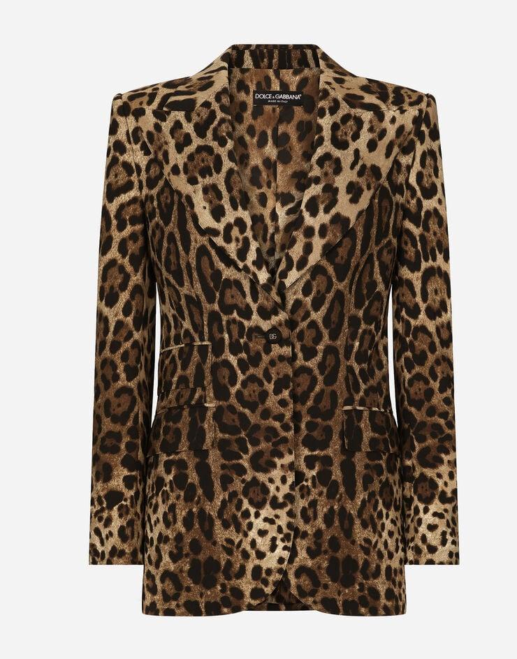 Dolce & Gabbana Chaqueta Turlington de lana con estampado de leopardo