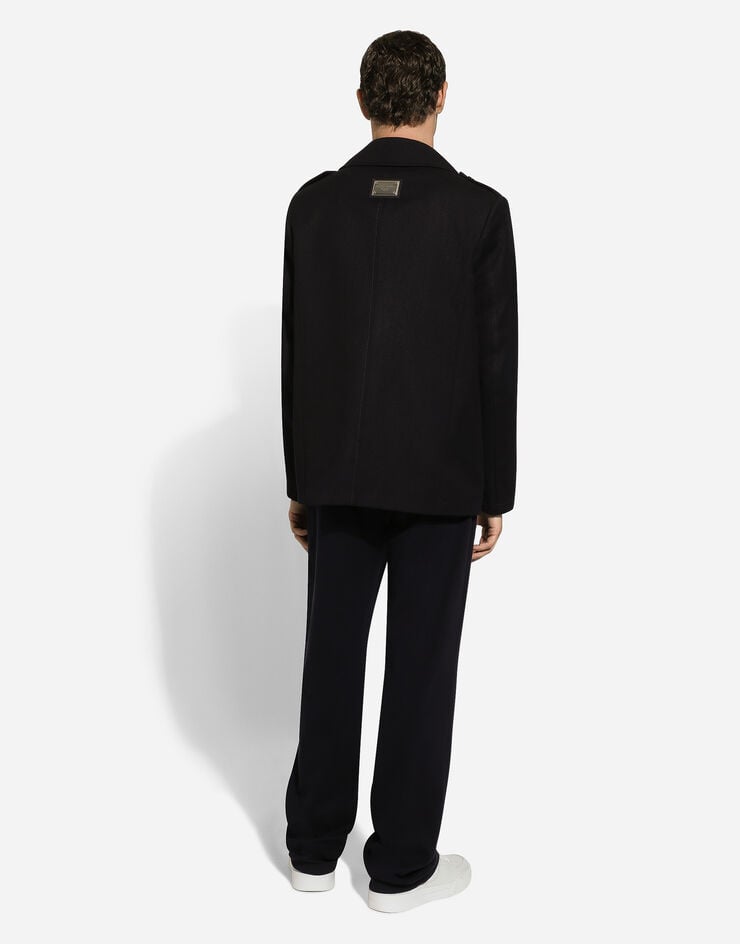 Dolce & Gabbana Chaquetón De Botonadura Doble En Lana Con Placa