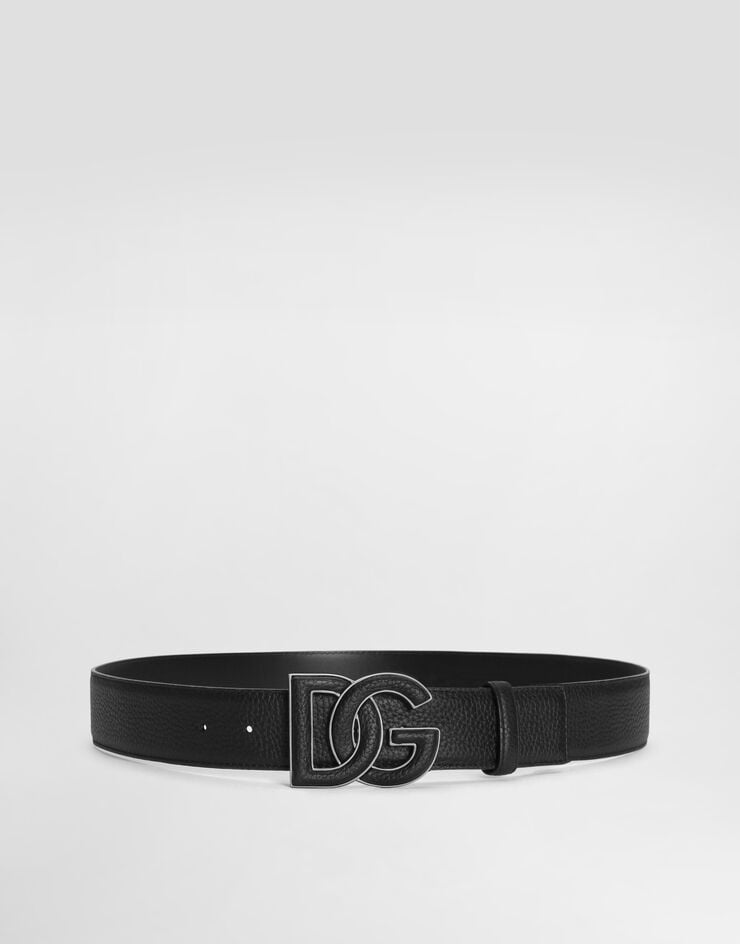 Dolce & Gabbana Cinturón en piel de becerro con estampado de ciervo