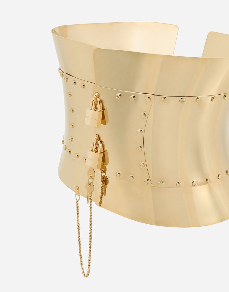 Dolce & Gabbana Cinturón Tipo Corsé Rígido Ancho Con Candados