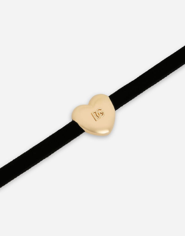 Dolce & Gabbana Collar Con Cinta De Terciopelo Y Corazón Con Logotipo DG