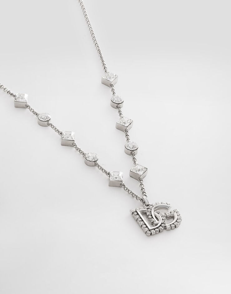 Dolce & Gabbana Collar De Cadena Fina Con Adornos Y Logotipo DG De Strass