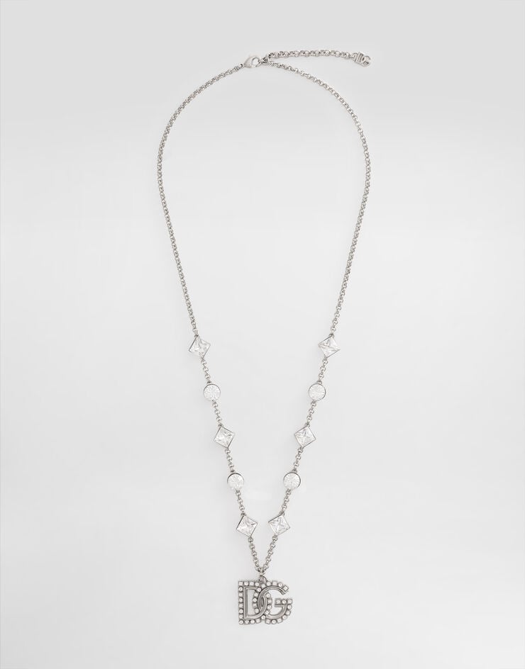 Dolce & Gabbana Collar de cadena fina con adornos y logotipo DG de strass