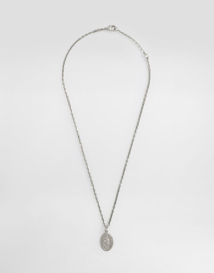 Dolce & Gabbana Collar de metal con medallita grabada