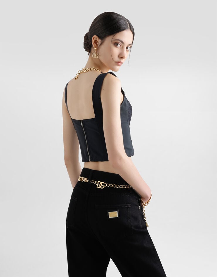 Dolce & Gabbana Corpiño-corsé De Tejido Corsetero En Jacquard Y Encaje