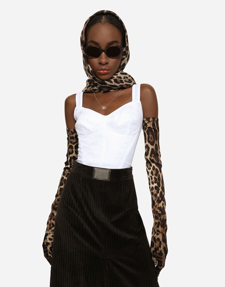 Dolce & Gabbana Corpiño Corsetero De Encaje Y Jacquard