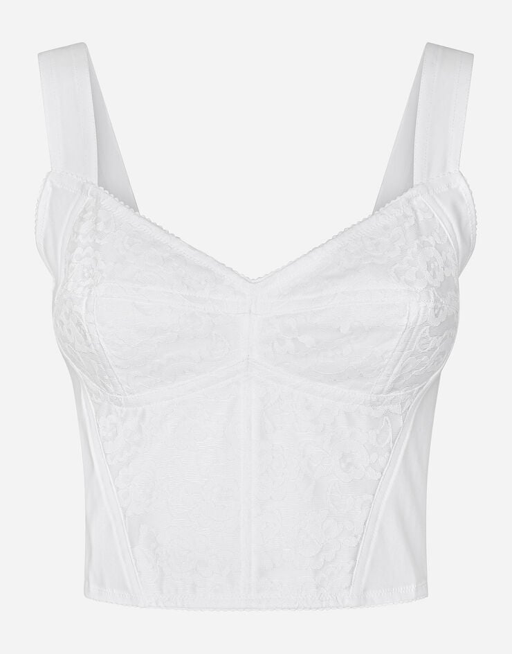 Dolce & Gabbana Corpiño Corsetero De Encaje Y Jacquard