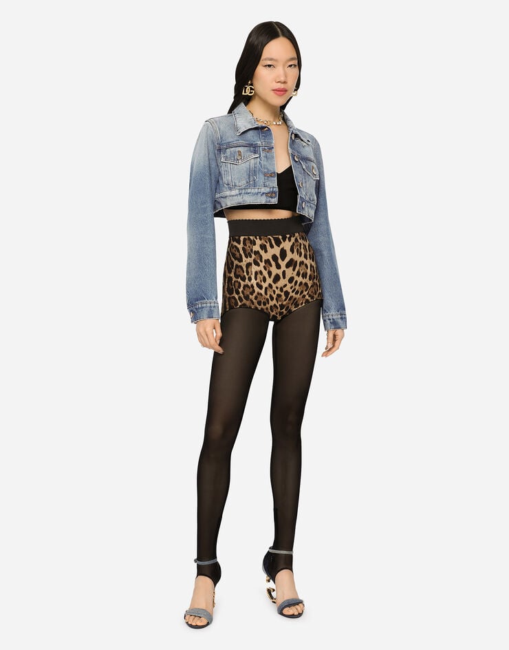 Dolce & Gabbana Culotte De Charmeuse Estampado Leopardo