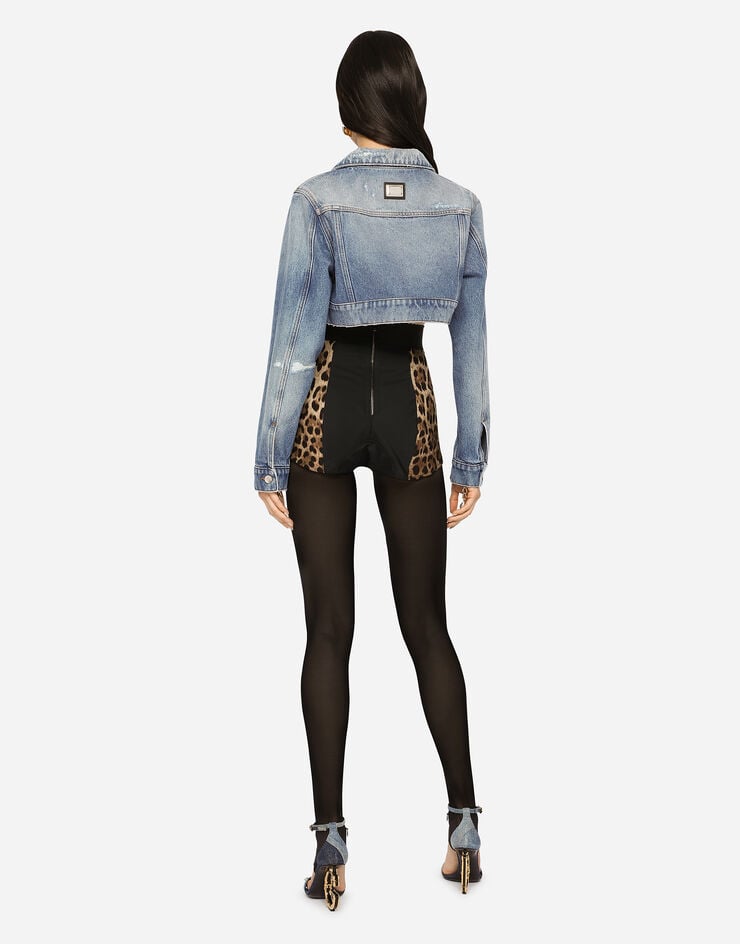 Dolce & Gabbana Culotte De Charmeuse Estampado Leopardo