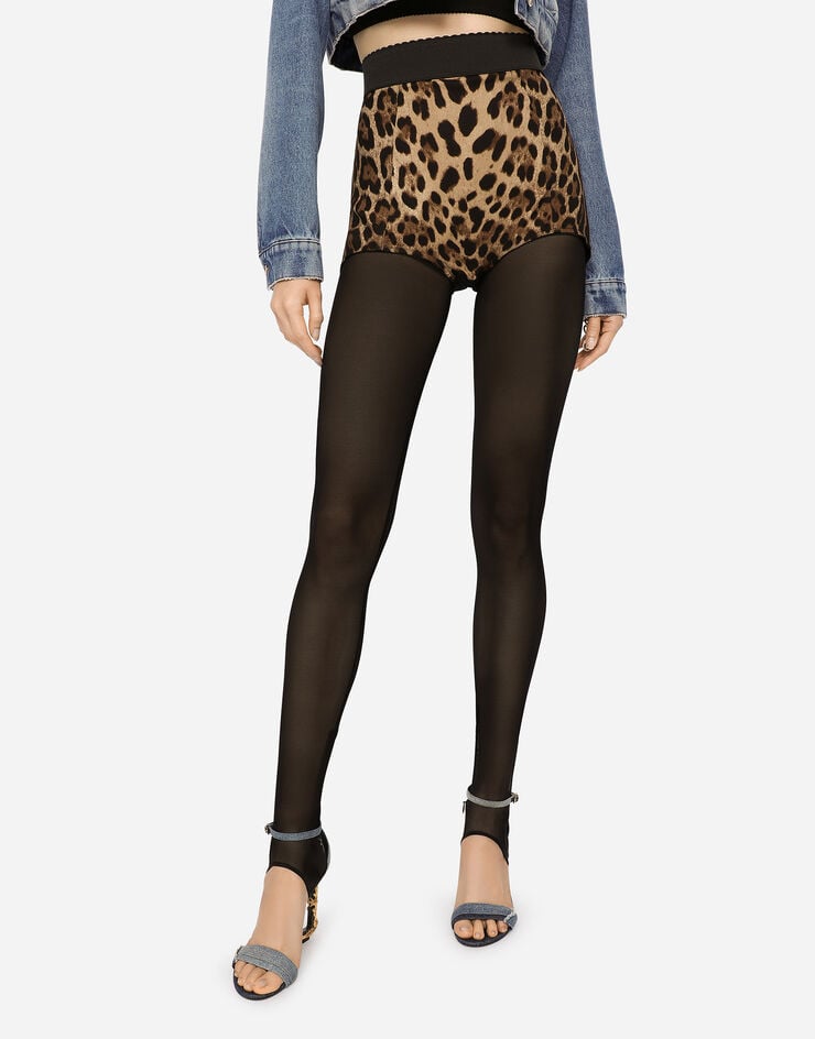 Dolce & Gabbana Culotte De Charmeuse Estampado Leopardo