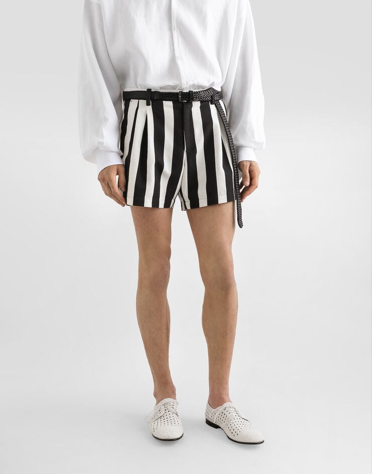 Dolce & Gabbana Bermudas De Algodón Jacquard A Rayas