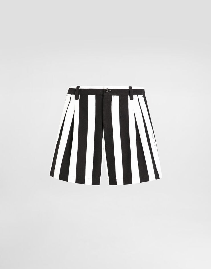 Dolce & Gabbana Bermudas De Algodón Jacquard A Rayas