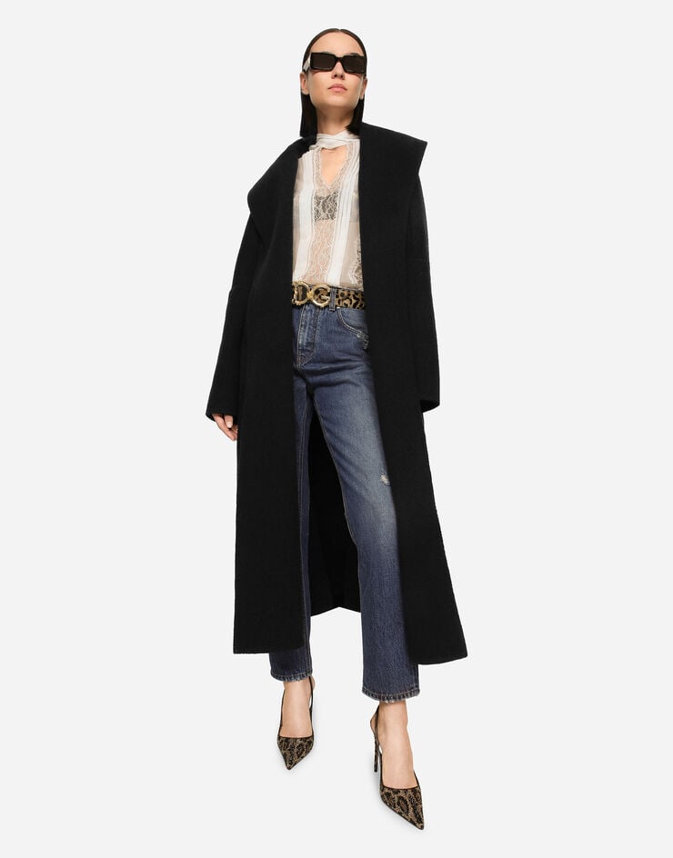 Dolce & Gabbana Blusa Con Chalina De Chifón Y Encaje