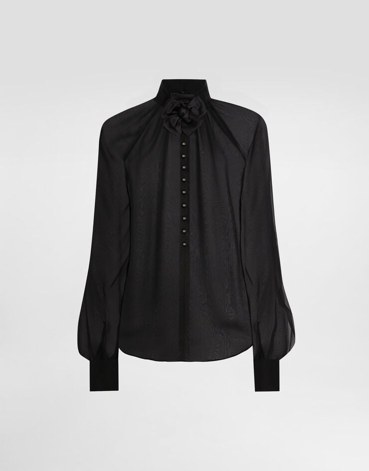 Dolce & Gabbana Blusa de chifón con detalle de flor