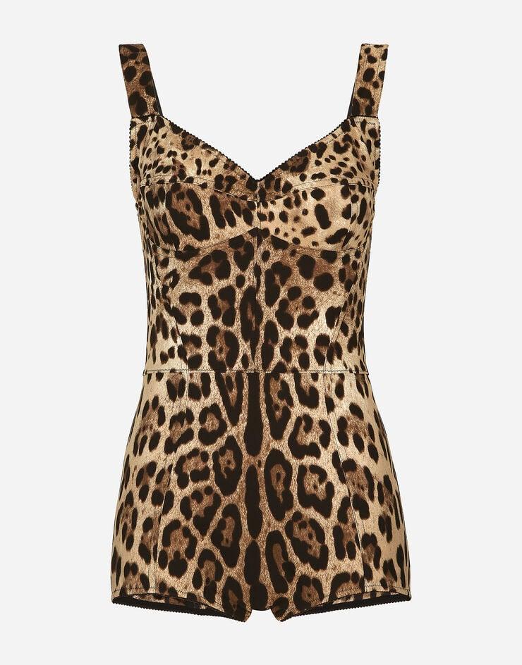 Dolce & Gabbana Body de charmeuse estampado leopardo