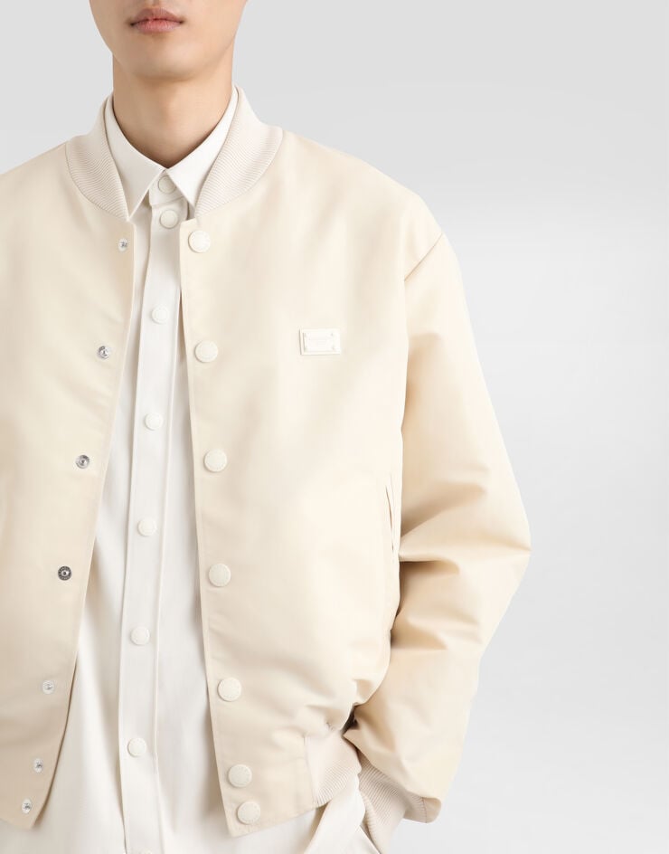 Dolce & Gabbana Bómber De Tejido Técnico Con Placa