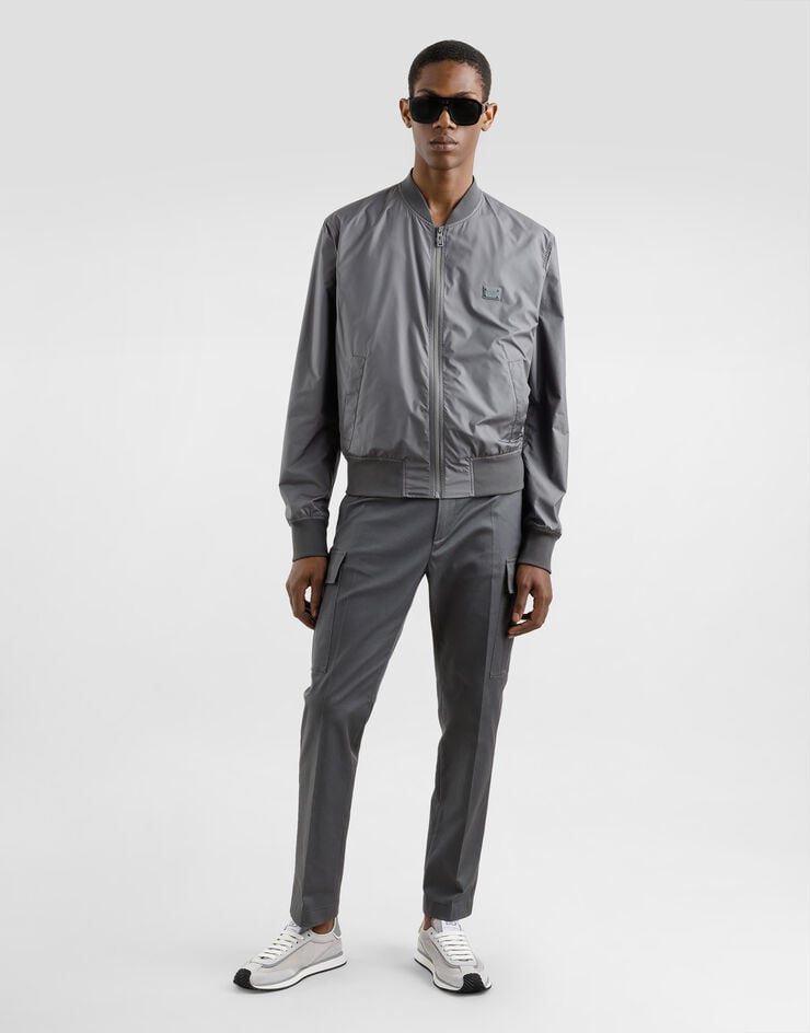 Dolce & Gabbana Bómber De Tejido Técnico Con Placa