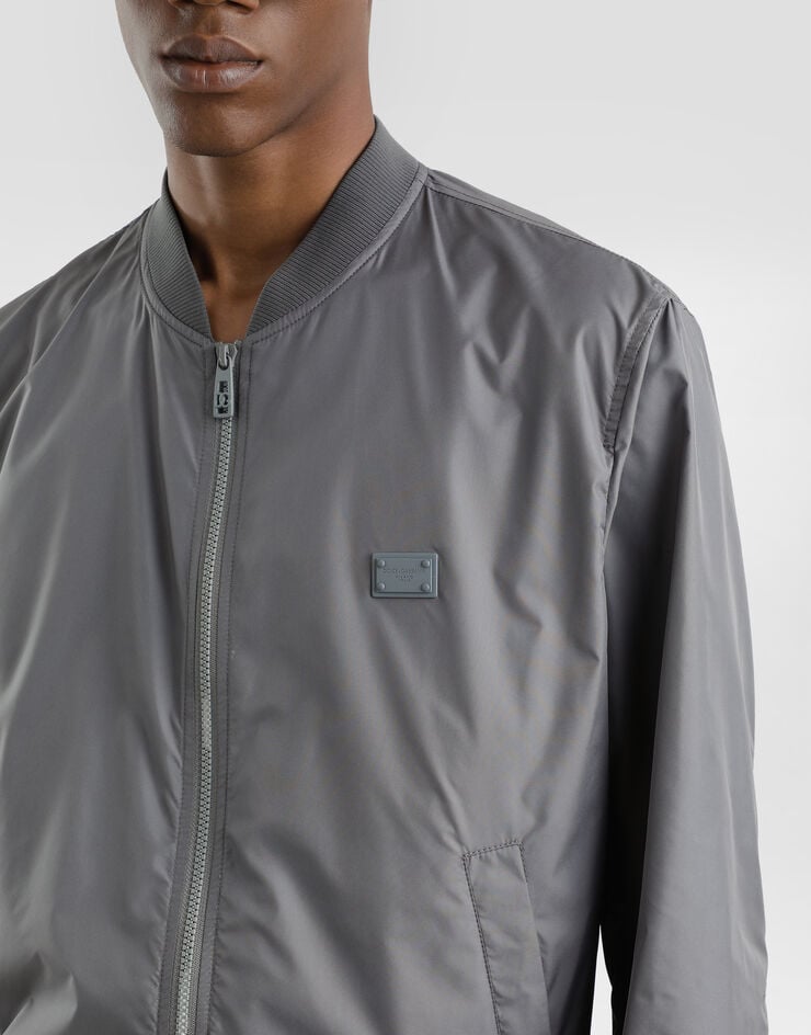 Dolce & Gabbana Bómber De Tejido Técnico Con Placa