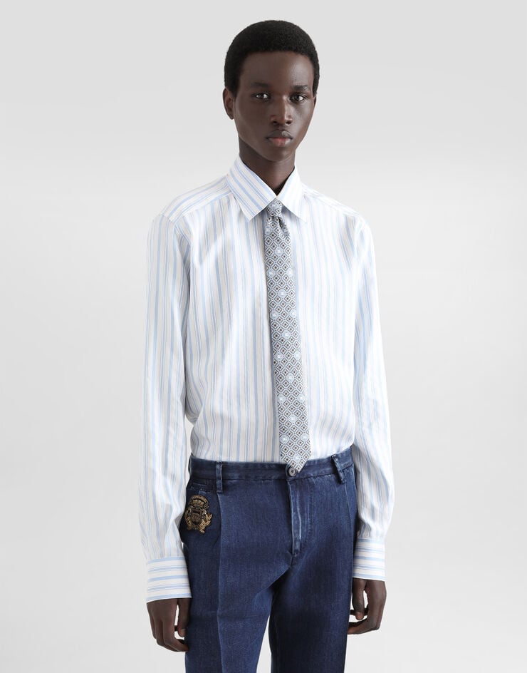 Dolce & Gabbana Camisa De Algodón A Rayas