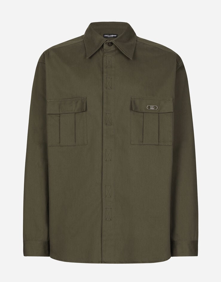 Dolce & Gabbana Camisa De Algodón Con Bolsillos