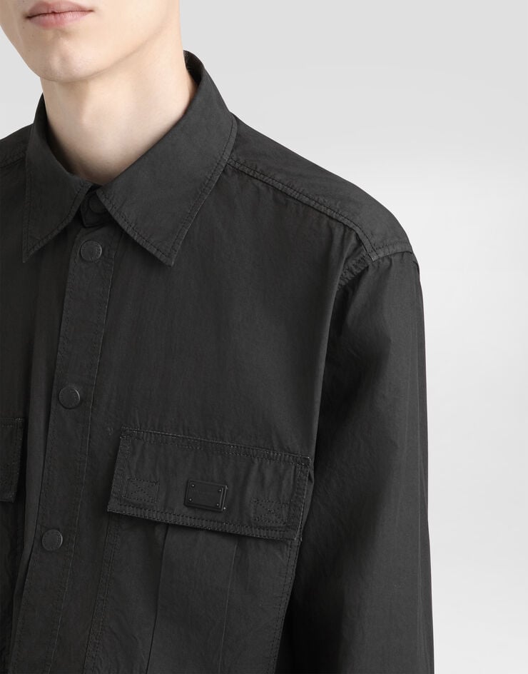 Dolce & Gabbana Camisa De Algodón Con Placa