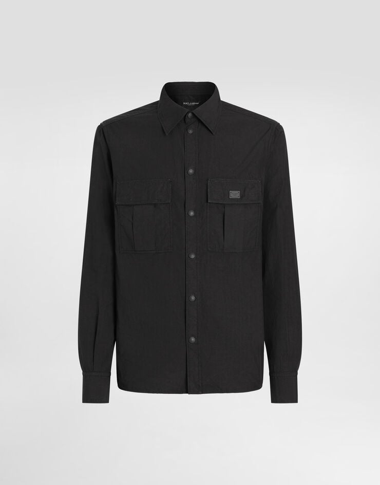 Dolce & Gabbana Camisa De Algodón Con Placa