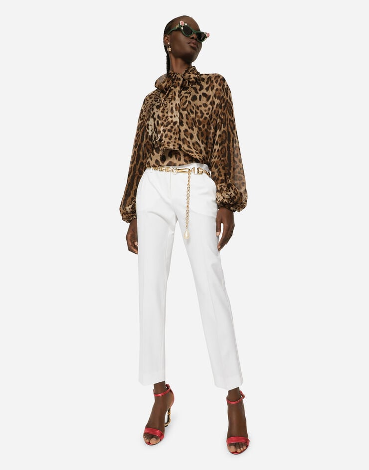 Dolce & Gabbana Camisa De Chifón Estampado Leopardo