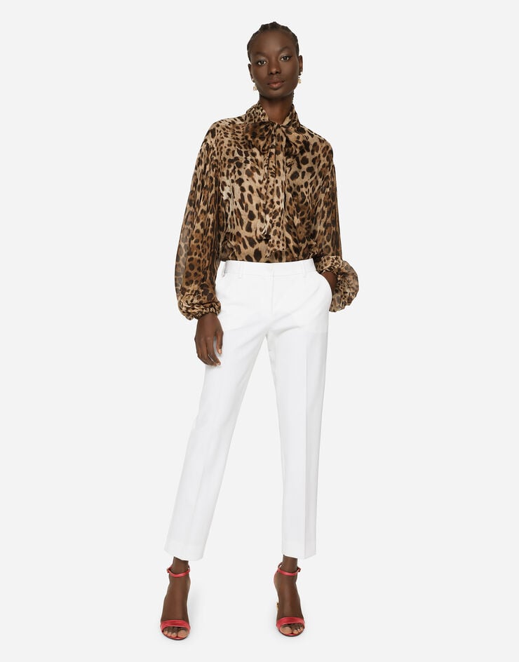 Dolce & Gabbana Camisa De Chifón Estampado Leopardo