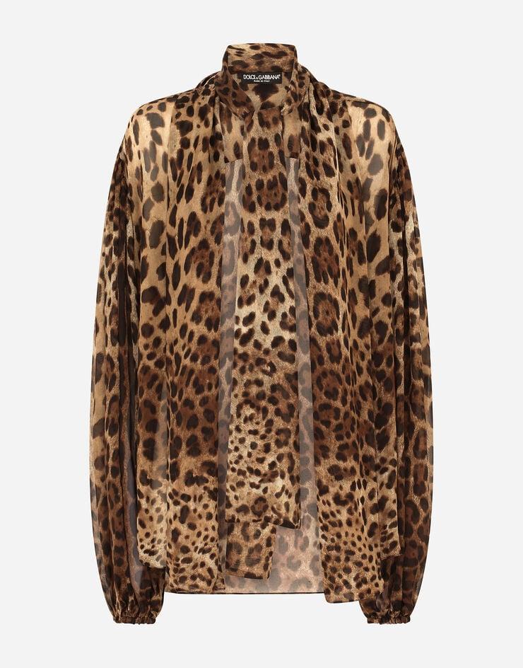 Dolce & Gabbana Camisa de chifón estampado leopardo