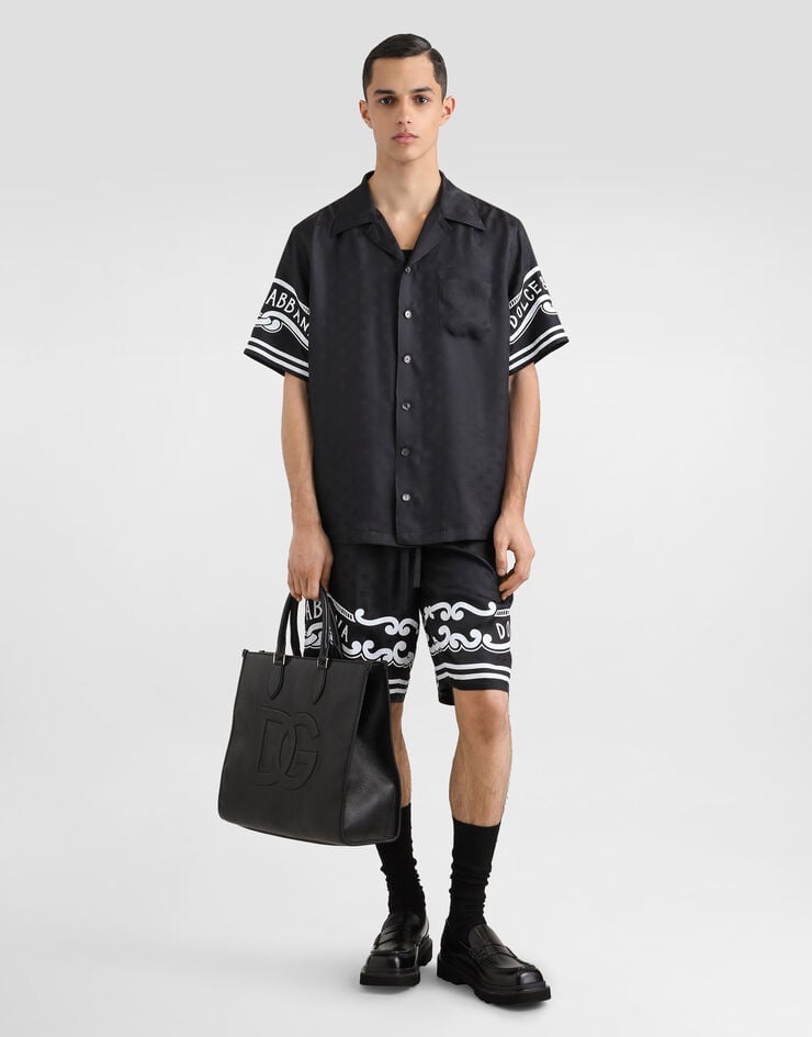 Dolce & Gabbana Camisa De Denim Y Seda Estampada