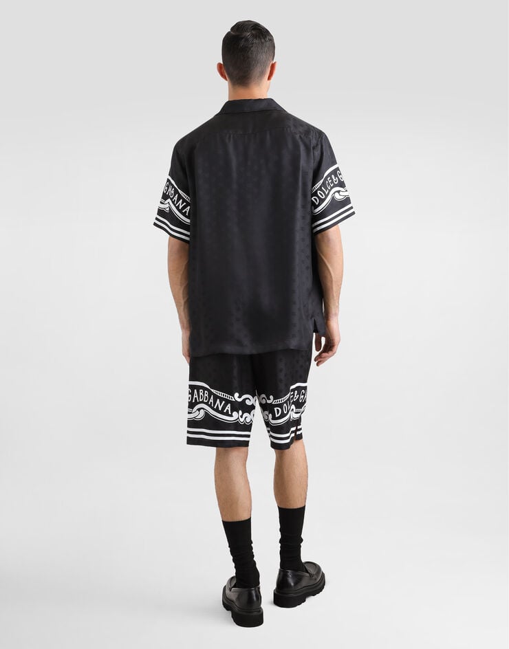 Dolce & Gabbana Camisa De Denim Y Seda Estampada