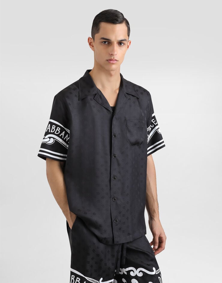 Dolce & Gabbana Camisa De Denim Y Seda Estampada