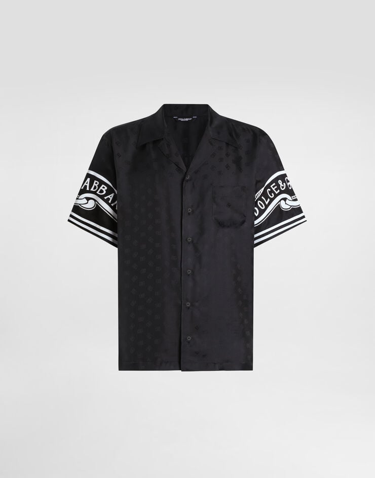Dolce & Gabbana Camisa de denim y seda estampada