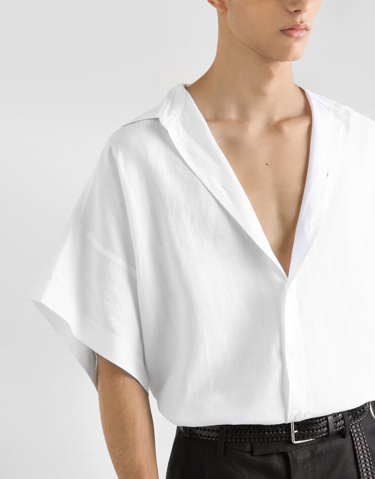 Dolce & Gabbana Camisa De Lino Con Mangas Amplias