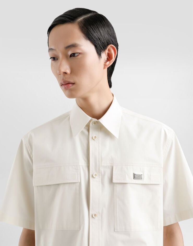 Dolce & Gabbana Camisa De Popelina Con Placa