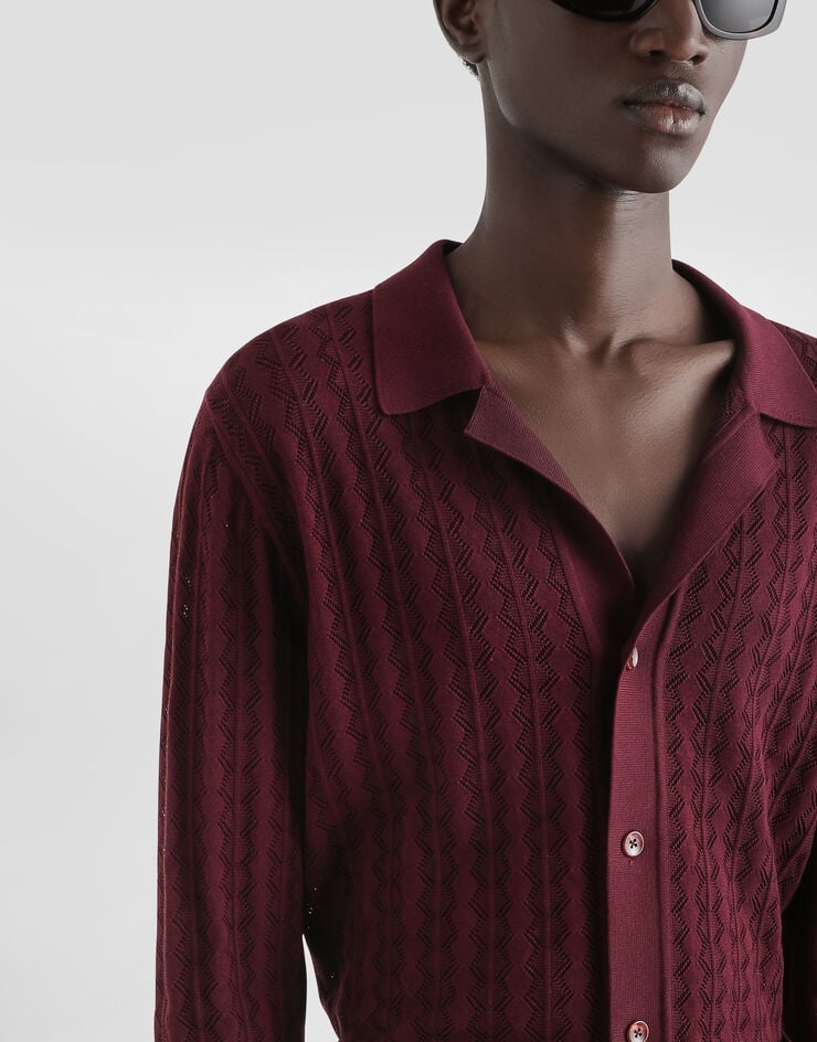 Dolce & Gabbana Camisa De Punto De Algodón Calado