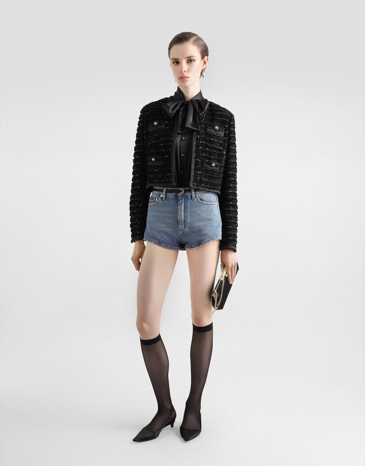 Dolce & Gabbana Camisa De Raso Con Lazo Al Cuello