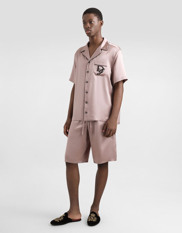 Dolce & Gabbana Camisa De Raso De Seda Con Logotipo