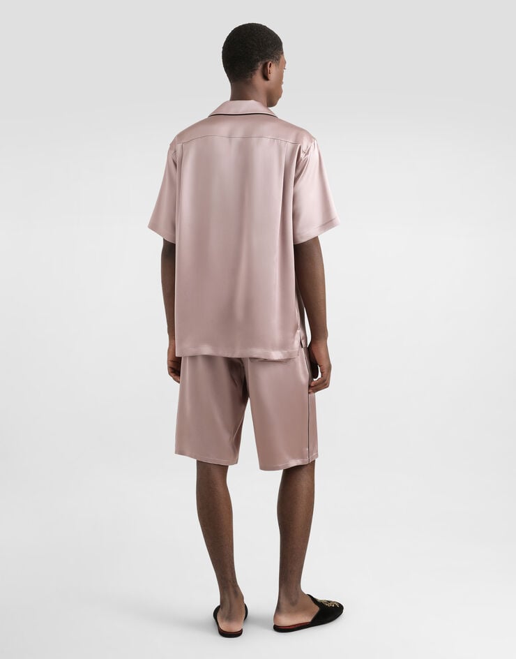 Dolce & Gabbana Camisa De Raso De Seda Con Logotipo