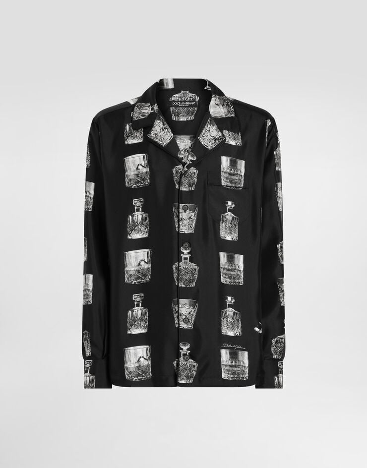 Dolce & Gabbana Camisa de seda con estampado Licores