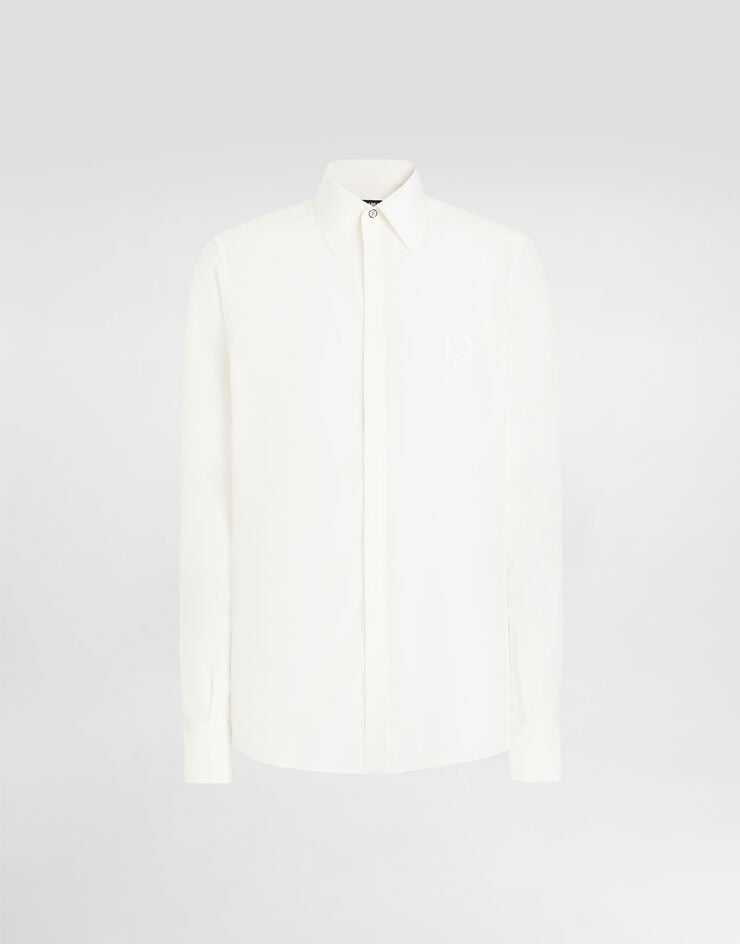 Dolce & Gabbana Camisa de seda con logotipo bordado