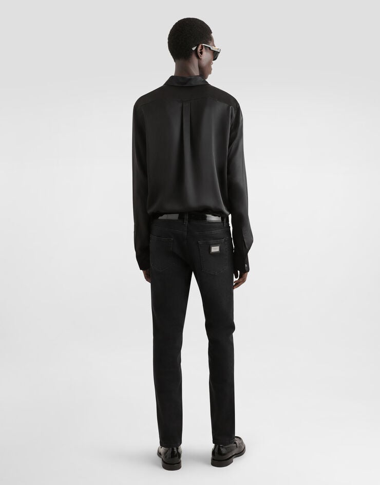 Dolce & Gabbana Camisa Martini En Raso De Seda