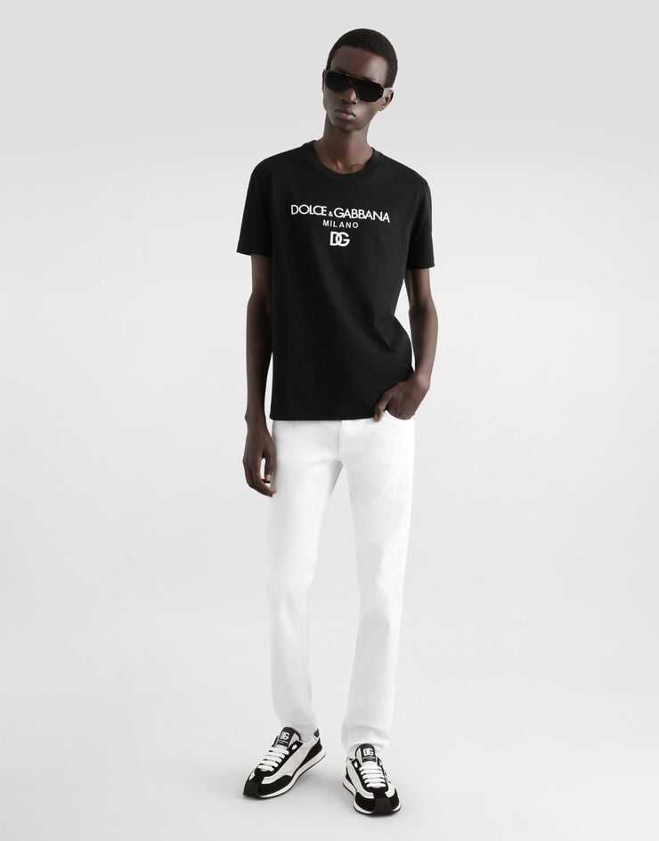 Dolce & Gabbana Camiseta De Algodón Con DG Bordado