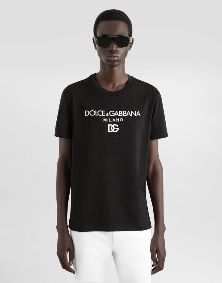 Dolce & Gabbana Camiseta De Algodón Con DG Bordado