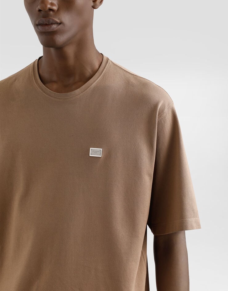 Dolce & Gabbana Camiseta De Algodón Con Placa