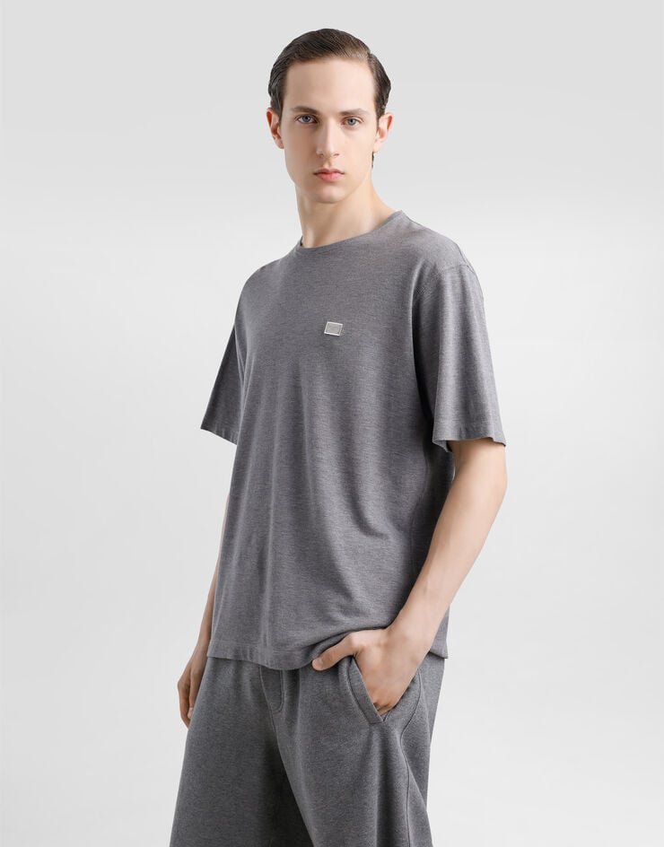 Dolce & Gabbana Camiseta De Algodón Con Placa